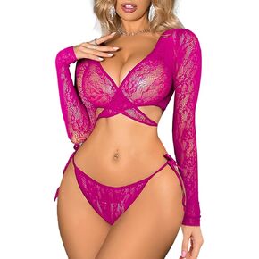 Woman Lingerie Set Sexy 2 Piece Pajamas Mesh Babydoll Chemise