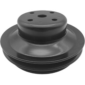 Black Steel Long Water Pump Pulley Double Groove Compatible With 1969 And Up Big Block Chevy BBC 396-454
