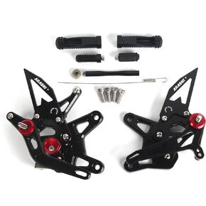V2.0 Adjustable Rearsets Compatible with Kawasaki Ninja ZX6R ZX636 2021-2024, Black