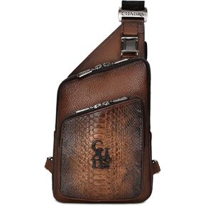 Cuadra Men's Messenger Bag in Genuine Python Leather, BOC15PI