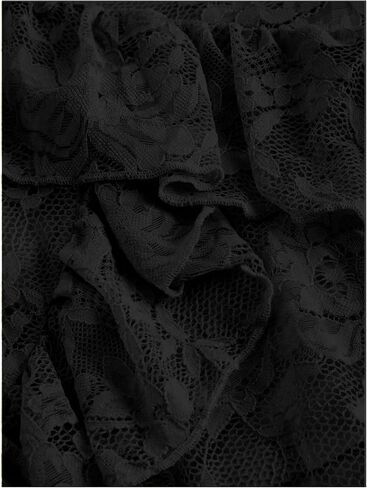 تنورة طويلة من الدانتيل للنساء من Verdusa بخصر عالٍ وطبقات مكشكشة على شكل حرف A in Kuwait