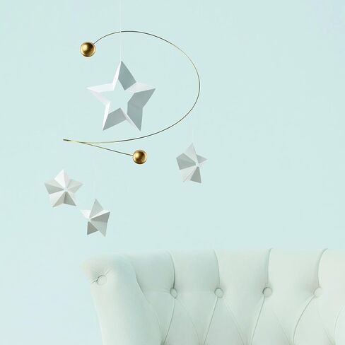 Starry Night 4 Mobile with 4 Hanging Stars - f163a - 10 inches - Handmade in Denmark by Flensted in Saudi Arabia