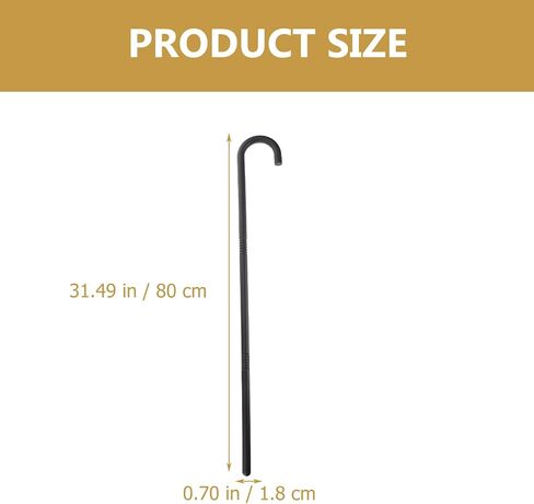 Beaupretty Costume Cane Shepherds Costume Crook Staff Shepherd Hook Cane Plastic Walking Cane Prop Stick for Halloween Party Cosplay Black in Saudi Arabia
