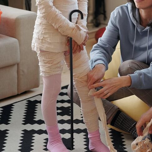 أزياء الأزياء Beaupretty قصب الرعاة زي موظفي Shepherd Hook Cane البلاستيك المشي عصا Prop for Halloween Party Cosplay Black in Saudi Arabia