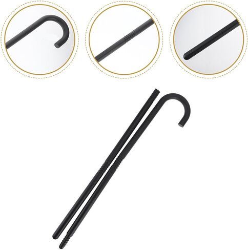 أزياء الأزياء Beaupretty قصب الرعاة زي موظفي Shepherd Hook Cane البلاستيك المشي عصا Prop for Halloween Party Cosplay Black in Saudi Arabia