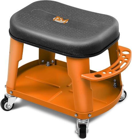 PM PERFORMOTOR Adjustable Height Pneumatic Garage Seat Rolling Mechanic Stool with Tool Tray Storage,300lbs Max Weight Capacity, Orange,PM-TOL-RTS-OG in Saudi Arabia