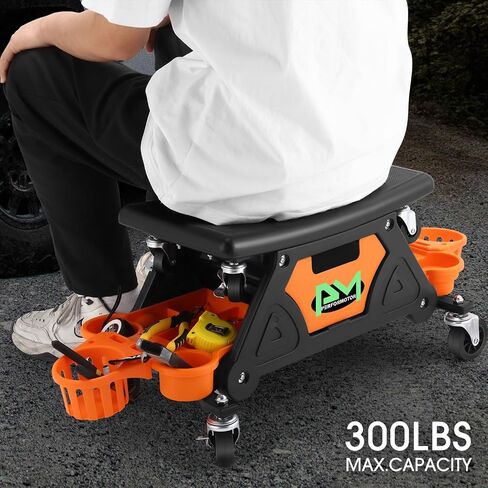 PM Perfortor Mechanic Stool-25-1/2 "× 13" × 12 "(L X H X W) ، مقعد العمل المتداول مع عجلات دوارة قابلة للقفل ودرج أداة التخزين ، الأخضر ، PM-TOL-CRS-GR in Saudi Arabia