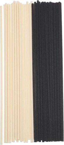 uxcell 100Pcs Reed Diffuser Sticks Set, Fiber Fragrance Flower Reed Diffuser Replacement Refill Sticks Flower Decor for Home, Hotel, Office (Beige Black) in Saudi Arabia