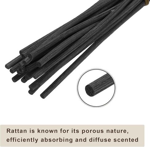 UXCELL 60PCS Wavy Rattan Reed Diffuser Sticks ، 28 سم/11 طبيعية من عطور الروطان الخشبية الطبيعية التي تعيد ملء العصي البديل للمنزل ، غرفة نوم ، فندق ، مكتب ، ديكور على رف الحمام (الخشب) in Kuwait