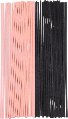 uxcell 100Pcs Reed Diffuser Sticks Set, Fiber Fragrance Flower Reed Diffuser Replacement Refill Sticks Flower Decor for Home, Hotel, Office (Beige Black) in Saudi Arabia