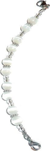 Hidden Hollow Beads Women's 6.5 or 5.5 inch Medical Alert ID Interchangeable Replacement Bracelet, Identification vital info tag (White, 5.5 Inches) in Saudi Arabia