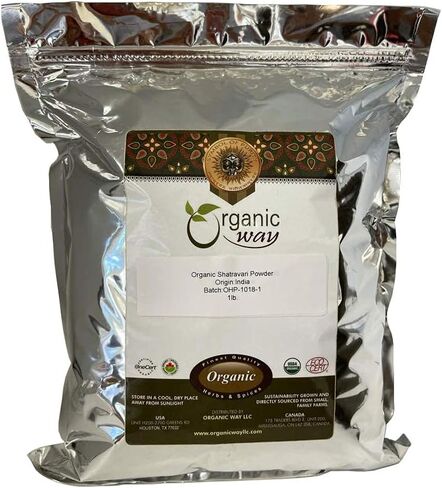 Organic Way Shatavari Powder (Asparagus racemosus) - Kosher & USDA Certified | Vegan, Non-GMO & Gluten Free | Tested for Heavy Metal and Purity | Resealable Bag | 100% Raw from India (1/4LBS / 4Oz) in Saudi Arabia