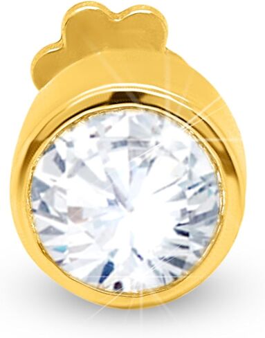 0.33cttw Bezel Set Round Lab-Grown Diamond Nose Ring in 14K Gold Nose Stud in 20 Gauge| Diamond Nose Pin For Women | (Color- G-H, Clarity-VS-SI) in Saudi Arabia