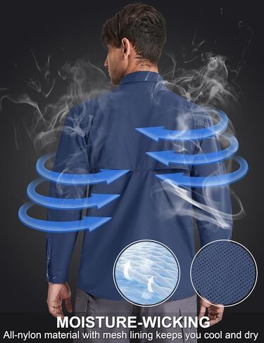 TACVASEN Men's Tactical Shirts Long Sleeve Quick Dry Breathable Button Down Fishing Work Safari Hiking Camping Hunting in Saudi Arabia