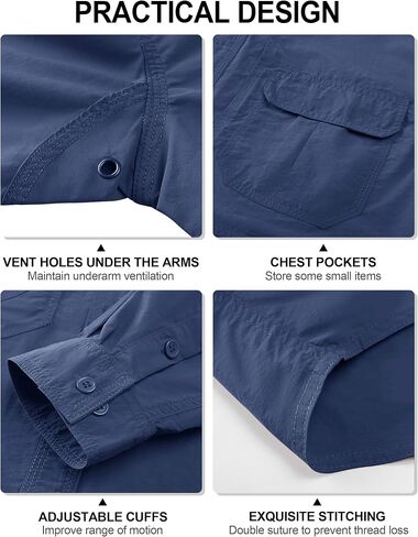 TACVASEN Men's Tactical Shirts Long Sleeve Quick Dry Breathable Button Down Fishing Work Safari Hiking Camping Hunting in Saudi Arabia