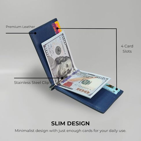 Leather Money Clips For Men (Gray) in Kuwait