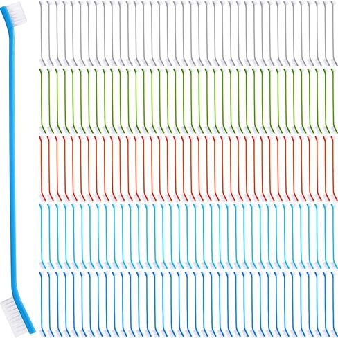150 Pieces Dog Toothbrush Dual Headed Dental Brushes Puppy Tooth Brushing Kit Long Handle Dog Tooth Brush for Large and Small Dogs Cats and Most Pets Teeth Cleaning Oral Care Supplies, 5 Colors in Saudi Arabia