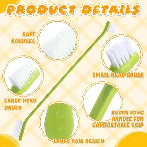 150 Pieces Dog Toothbrush Dual Headed Dental Brushes Puppy Tooth Brushing Kit Long Handle Dog Tooth Brush for Large and Small Dogs Cats and Most Pets Teeth Cleaning Oral Care Supplies, 5 Colors in Saudi Arabia