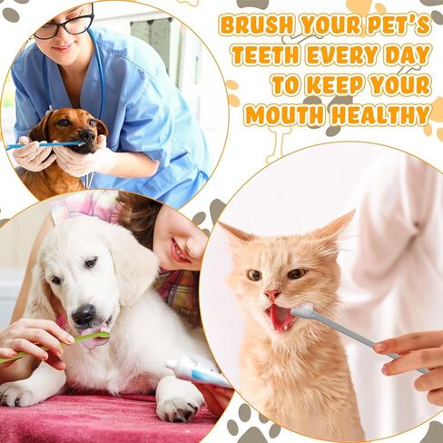 150 Pieces Dog Toothbrush Dual Headed Dental Brushes Puppy Tooth Brushing Kit Long Handle Dog Tooth Brush for Large and Small Dogs Cats and Most Pets Teeth Cleaning Oral Care Supplies, 5 Colors in Saudi Arabia