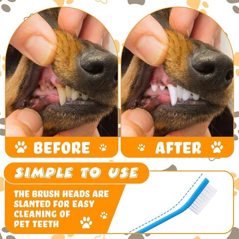150 Pieces Dog Toothbrush Dual Headed Dental Brushes Puppy Tooth Brushing Kit Long Handle Dog Tooth Brush for Large and Small Dogs Cats and Most Pets Teeth Cleaning Oral Care Supplies, 5 Colors in Saudi Arabia