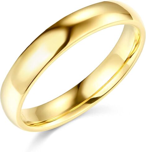 Wellingsale 14K Solid Gold Heavy High Dome Ultra Comfort Fit Fit Band Band Rings (Select Options) in Saudi Arabia