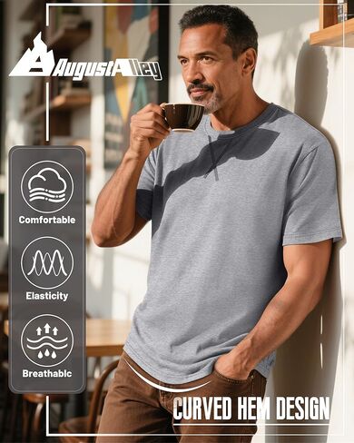 4 Pack Men's Big and Tall T-Shirt L-5xl Oversized Cotton Short Sleeve Crewneck Curved Hem Tee Summer Hipster Top in Kuwait