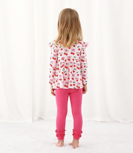 Toddler Girls' Clothes-Viscose from Bamboo, Long Sleeve Ruffle Top with Pant Sets for Kids 2Pcs Fall Outfits 2T-6Y in Saudi Arabia