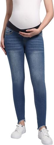 Foucome Women's Maternity Jeans Slim Stretchy Skinny Denim Pants Comfy Pregnancy Jeggings in Saudi Arabia