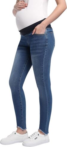 Foucome Women's Maternity Jeans Slim Stretchy Skinny Denim Pants Comfy Pregnancy Jeggings in Saudi Arabia