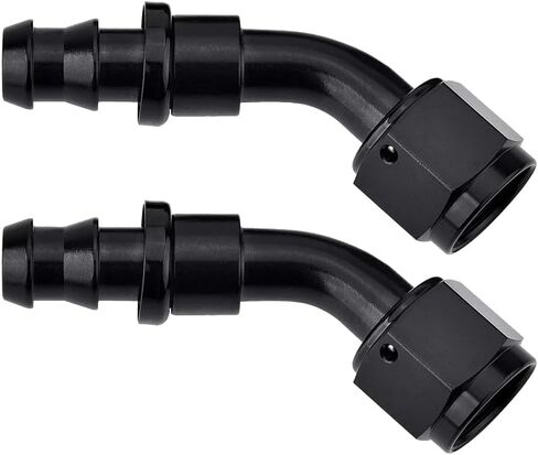 6AN 45 Degree Push Lock Fuel Hose End Fitting 2PCS in Saudi Arabia