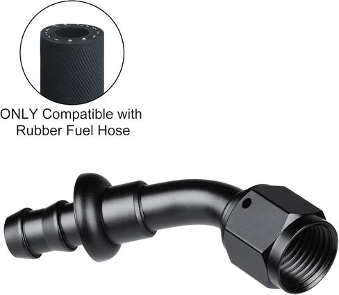 6AN 45 Degree Push Lock Fuel Hose End Fitting 2PCS in Saudi Arabia