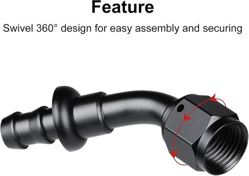 6AN 45 Degree Push Lock Fuel Hose End Fitting 2PCS in Saudi Arabia