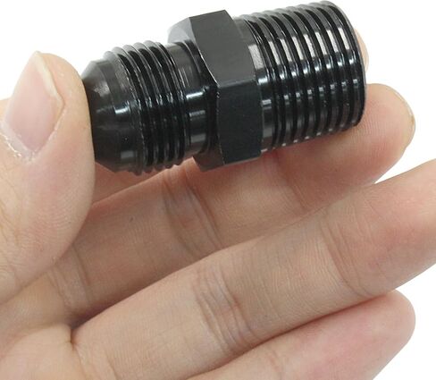 Waziaqoc 2PCS 6AN Male Flare to 1/8 Inch NPT Pipe Fitting Adapter, 9/16-18UNF Aluminum Straight Black in Saudi Arabia