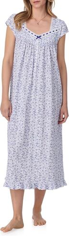 Eileen West Nightgowns for Women - Soft Cotton Jersey Cap Sleeve 48" Long Night Gown in Saudi Arabia