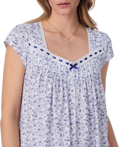 Eileen West Nightgowns for Women - Soft Cotton Jersey Cap Sleeve 48" Long Night Gown in Saudi Arabia
