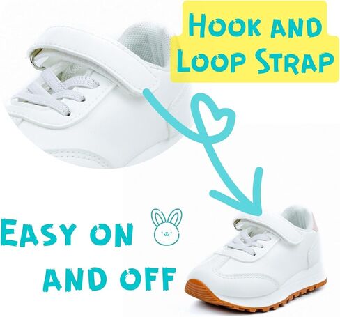waddle wonder Toddler Shoes for Boys & Girls, Low Top Hook & Loop Strap Elastic Laces School Walking Tennis Sneakers in Saudi Arabia