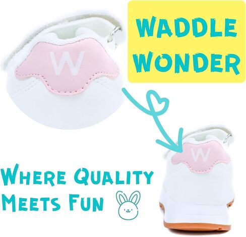waddle wonder Toddler Shoes for Boys & Girls, Low Top Hook & Loop Strap Elastic Laces School Walking Tennis Sneakers in Saudi Arabia