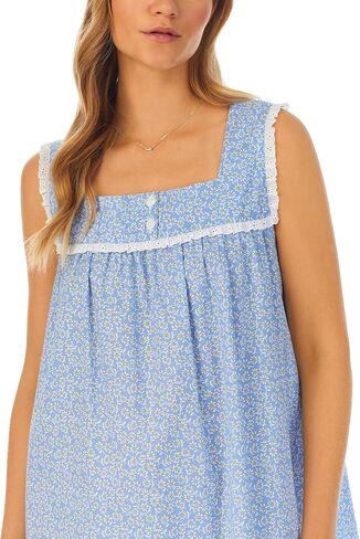 Women's 100% Cotton Dream Chemise, Sleeveless Design, Pintuck Neckline & Button Front in Saudi Arabia