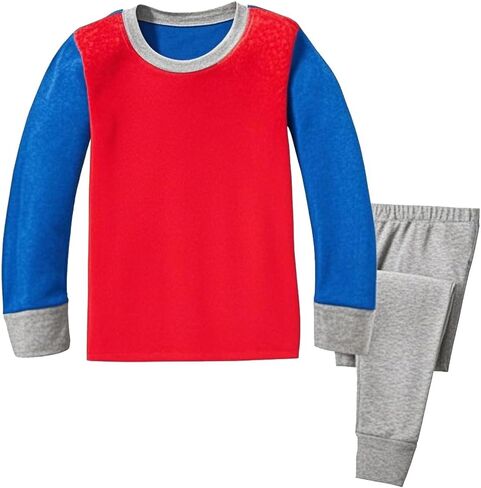 N‘aix Super Hero Boy's Pajama Long Sleeve Clothes Set Cotton 2-7T 2 PCS (Superhero-1, 3T) in Saudi Arabia