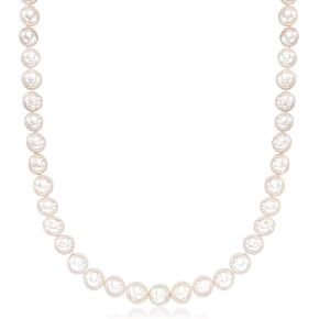 Ross-Simons 8-9mm Cultured Pearl Necklace With Sterling Silver