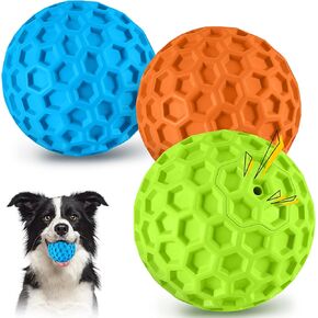 LUKITO Dog Chew Toys 3 Pack for Aggressive Chewers, Multifunctional Teeth Cleaning and Gum Massage, Tough Toys with Natural Rubber for Large and Medium Dog
