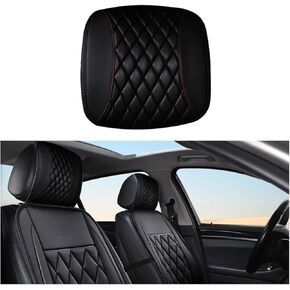 Car Headrest Cover, Soft Leather Dirt-Proof Vehicle Seat Head Rest Protector, Breathable Automotive Interior Protection Dust Covering Accessories, Universal for Most Cars (Black)
