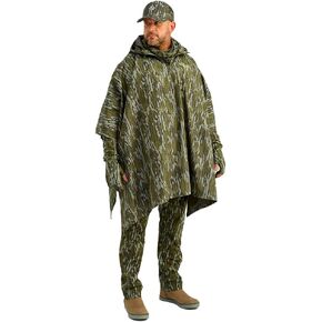 Nomad Men Poncho Plackplable Camo Rain Poncho ، Mossy Oak Bottomland ، حجم واحد