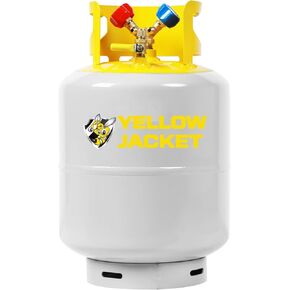 YELLOW JACKET 50 LB Refrigerant Recovery Tank - AC Freon Recovery Cylinder Tank, Machine HVAC Recovery Tanks, Universal Refrigerant Recovery Coolant Tank for R134A, R410A, R12, R410A