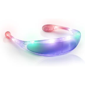 LED Light-Up Spaceman Shades – Futuristic Multi-Color Visor Glasses for Festivals, Parties, Raves, & Costumes