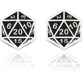 Dice Stud arrings D20 رمي الأشكال هدية فيديو لعبة اللاعب Gamer Gamer (أقراط النرد)