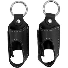 Asthma Inhaler Holder, 2pcs Asthma Inhaler Holder Portable Storage Protective PU Leather Asthma Inhaler Case for Travel (Black)