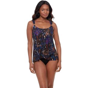 Miraclesuit Women's DD-Cup Swimwear Tapiz Dazzle Scoop Neck Underwire Bra Tankini Top
