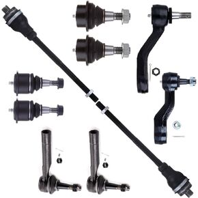 SCITOO 10pcs Suspension Kit For 1999-2007 For Chevrolet Silverado 1500 2001-2006 For Chevrolet Tahoe - Includes Upper & Lower Ball Joint, Inner & Outer Tie Rod Ends, Pitman & Idler Arm