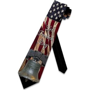 Three Rooker Patriotic Ties Mens Liberty Bell Necktie USA Tie